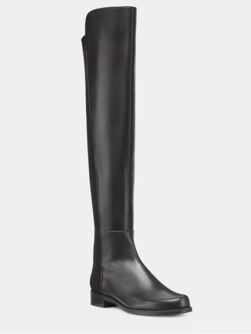 Classic Over-the-Knee Leather Boots - Black